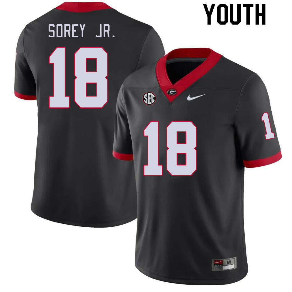 Georgia Bulldogs Youth Xavian Sorey Jr. #18 Black Stitched College UGA Football Jersey 23SM018CY